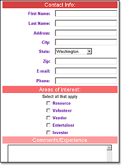 Complete contact information signup