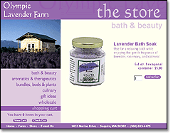 Olympic Lavender Farm - shopping cart page