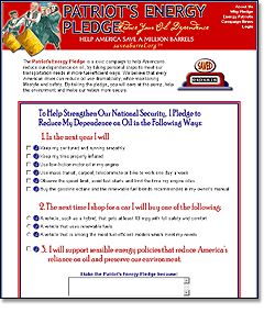 Patriot's Energy Pledge