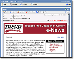 Tobacco Free Oregon newsletter